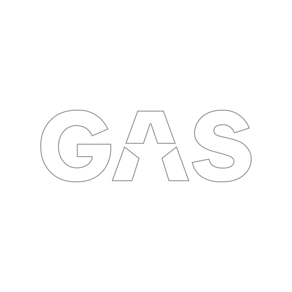 GAS-klistermärke 23x8cm, vit