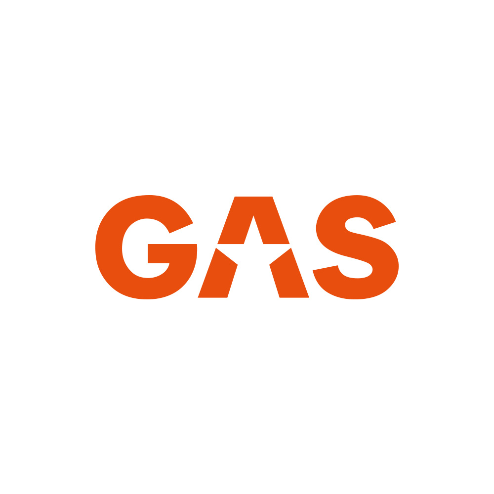 GAS-klistermärke 16x5.5cm, orange