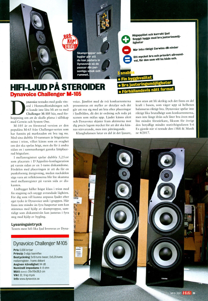 Dynavoice Challenger M-105 EX v4 golvhögtalare, Svart