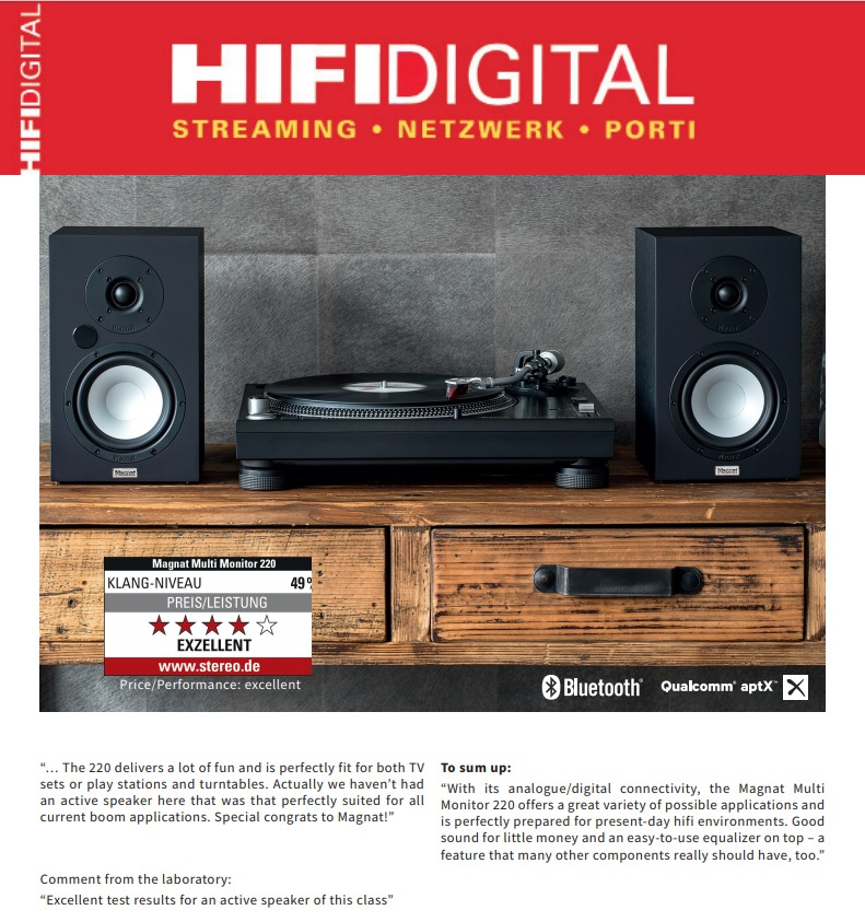 Magnat Multi Monitor 220, aktiv högtalare med BT & DAC