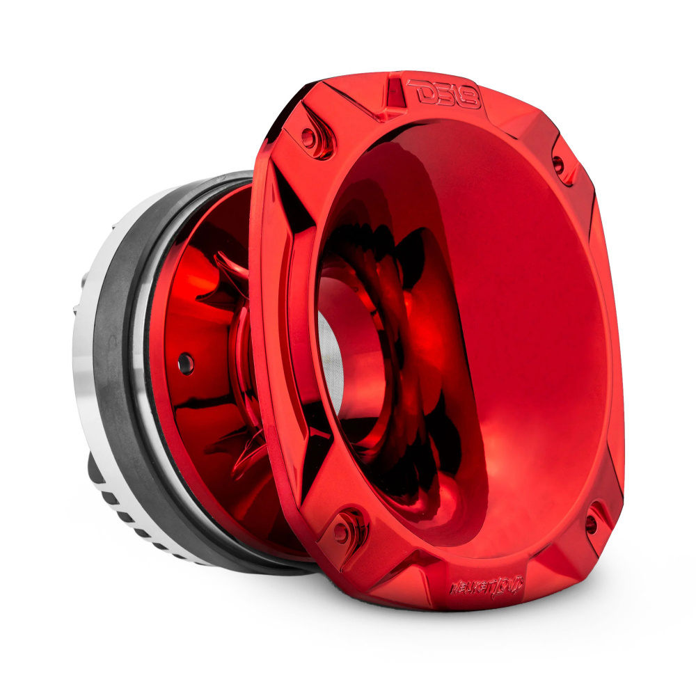DS18 PRO-DKH1FSC, högljudd 2tums fenoldriver med slimmat rött/blått horn