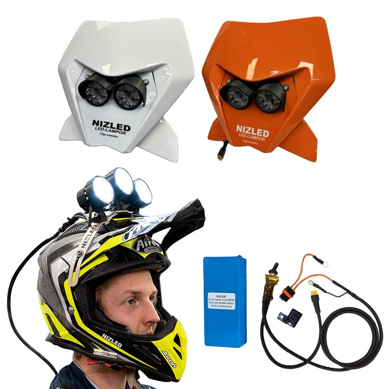 Nizled kåsakit 2024 med 5 lampor, hjälmkit, 2x10Ah-batteri + kåsaladdare och lampkåpa